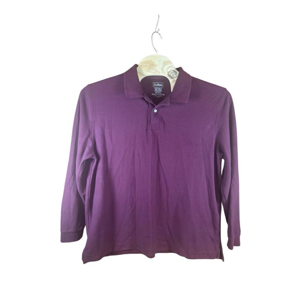 L.L. Bean XXL Long Sleeve Burgundy Polo